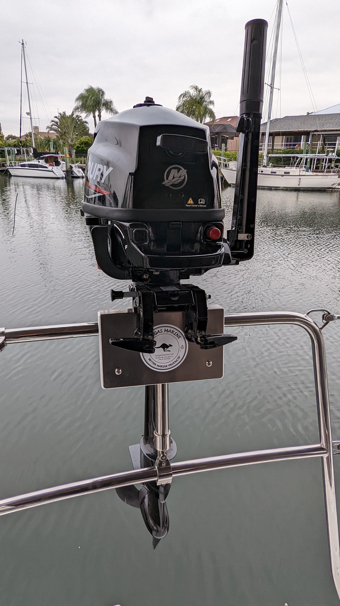 Marine outboard motor engine rail mounting bracket - Small – 1" rail – 1 inch rail