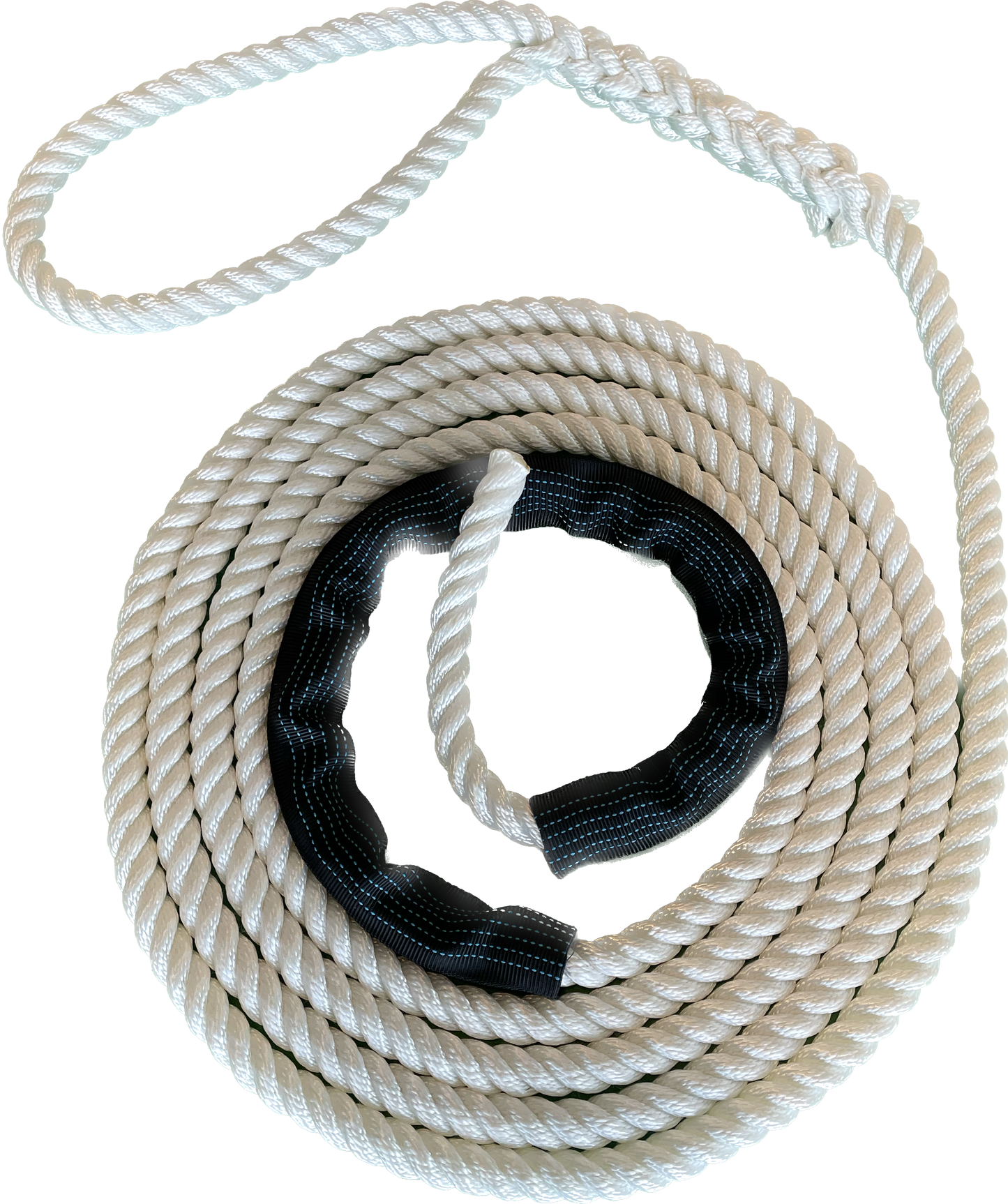 DOCK LINE - PREMIUM 3 STRAD NYLON LINE WITH 12 INCH EYE LOOP & CHAFE GUARD