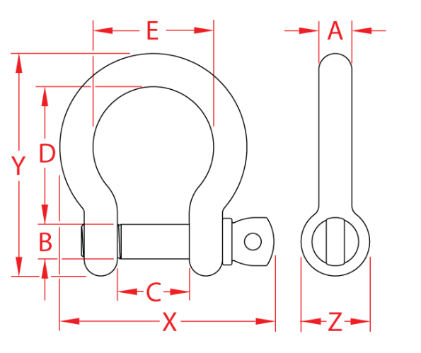 Bow Shackle with Screw Pin – Forged